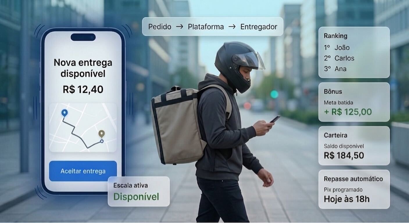 App do entregador na tela de comprovante de entrega