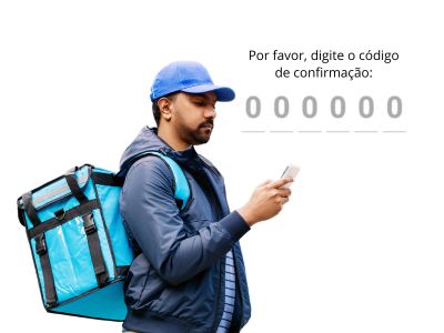 Tela de comprovante de entrega com foto, assinatura e código